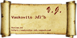 Vaskovits Jób névjegykártya